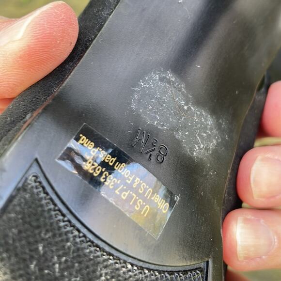 Marc Fisher Black Suede Mary Jane Peep Toe High Heels Women's 8 1/2 M - Picture 13 of 15